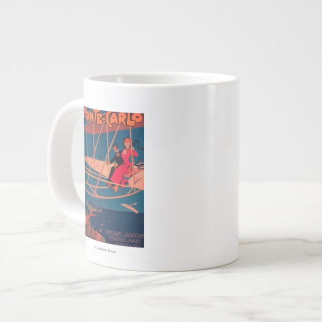 Caneca De Café Grande Poster de esporte da aviação (Frente Esquerda)
