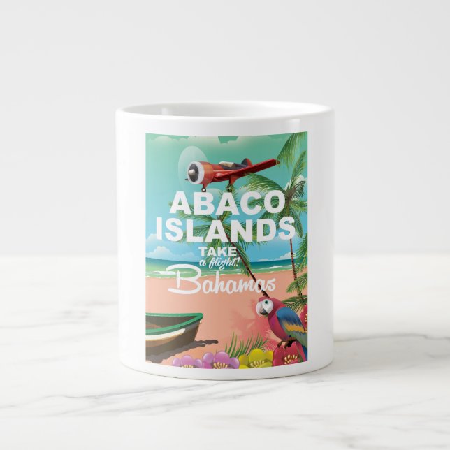 Caneca De Café Grande Poster de férias das Ilhas Abaco (Frente)