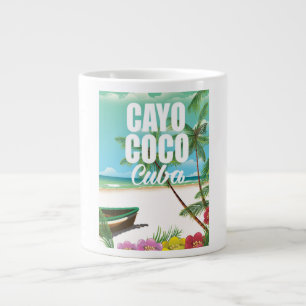 Caneca De Café Grande Poster de férias de praia em Cayo Coco