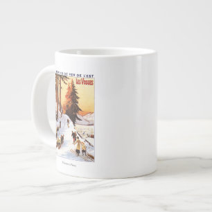 Caneca De Café Grande Poster de fundição e esqui em Vosges