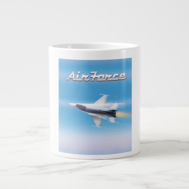 Caneca De Café Grande Poster de Jet da Força Aérea (Frente)