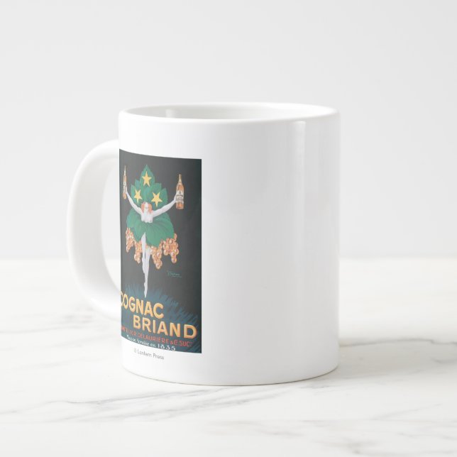 Caneca De Café Grande Poster de Promocional Cognac Briand (Frente Esquerda)