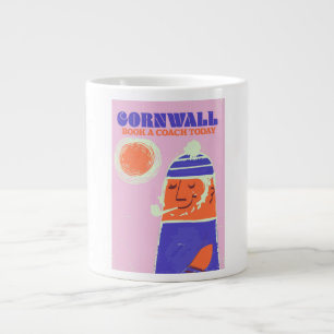 Caneca De Café Grande poster de um técnico de pescadores da Cornualha