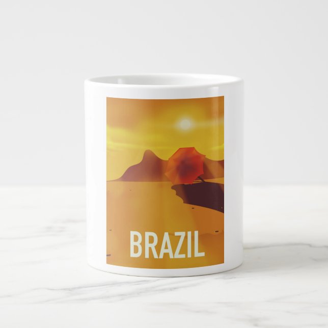 Caneca De Café Grande Poster de viagens Brasil (Frente)