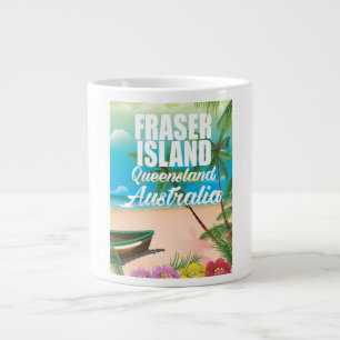 Caneca De Café Grande Poster de viagens da Ilha Queensland Fraser