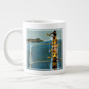 Caneca De Café Grande Poster de viagens Da United Air Lines Para O Havaí