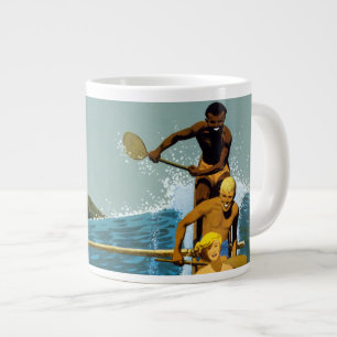 Caneca De Café Grande Poster de viagens Da United Air Lines Para O Havaí