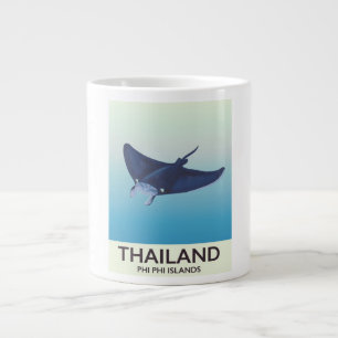 Caneca De Café Grande Poster de viagens das Ilhas Phi da Tailândia