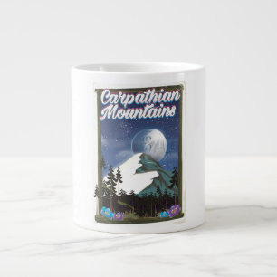 Caneca De Café Grande Poster de viagens das Montanhas Cárpticas