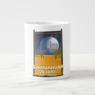 Caneca De Café Grande poster de viagens de desenho do deserto de Chihuah