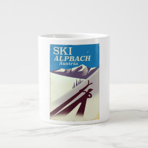 Caneca De Café Grande Poster de viagens de esqui Alpbach Áustria