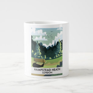 Caneca De Café Grande Poster de viagens de Hampstead Heath London.