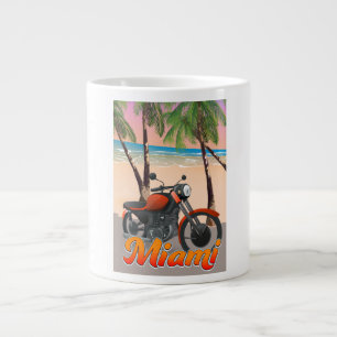 Caneca De Café Grande poster de viagens de Motobike de Miami