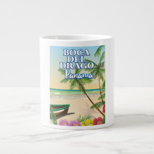 Caneca De Café Grande poster de viagens de praia Boca del Drago Panama