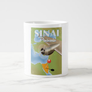 Caneca De Café Grande poster de viagens de Voo da Península do Sinai