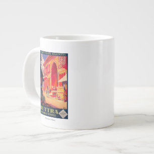 Caneca De Café Grande Poster de viagens do Templo Muttra Krishna