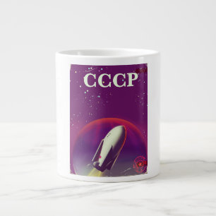 Caneca De Café Grande POSTER DE VIAGENS espacial soviético CCCP