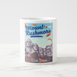 Caneca De Café Grande poster de viagens Mount Rushmore Vintage Style.