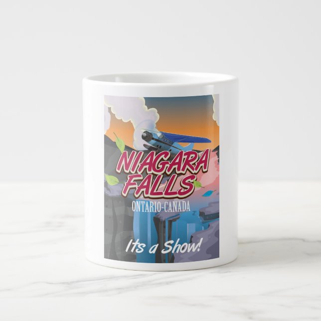 Caneca De Café Grande Poster de viagens Niagara Falls Ontario Canadá (Frente)