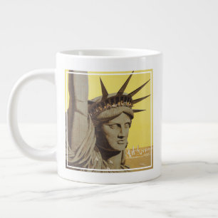 Caneca De Café Grande Poster de viagens Para Nova Iorque, United Air Lin