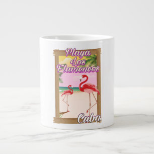 Caneca De Café Grande poster de viagens Playa Los Flamencos Cuba