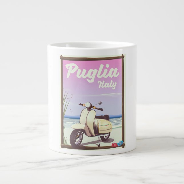 Caneca De Café Grande Poster de viagens Puglia Itália. (Frente)