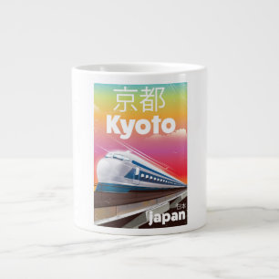 Caneca De Café Grande poster de viagens vintage de trem bala de kyoto no