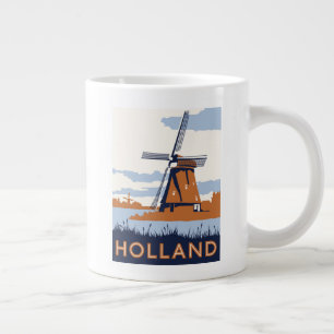 Caneca De Café Grande Poster de Vintage Holland