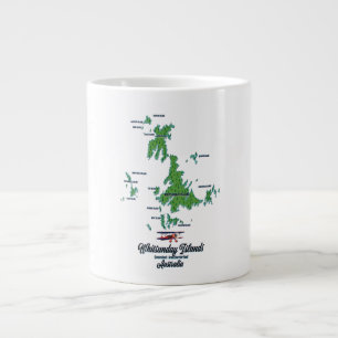 Caneca De Café Grande Poster do mapa das Ilhas Whitsunday