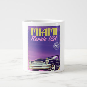 Caneca De Café Grande poster vintage de Miami Florida EUA