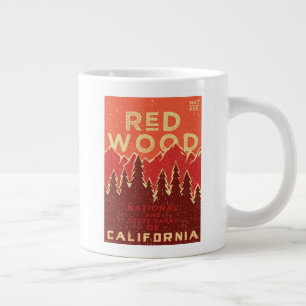 Caneca De Café Grande Poster vintage do Parque Nacional de Redwood