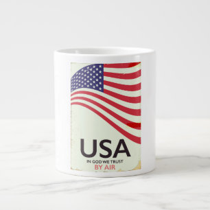 Caneca De Café Grande poster vintage "Em deus nós confiamos" dos EUA