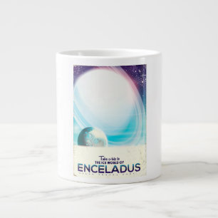 Caneca De Café Grande poster vintage Enceladus Space viagem