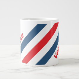 Caneca De Café Grande Postman Nostalgic Stripes with Name