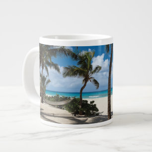 Caneca De Café Grande Praias Tropicais Anguilla Beach, Palm Tree