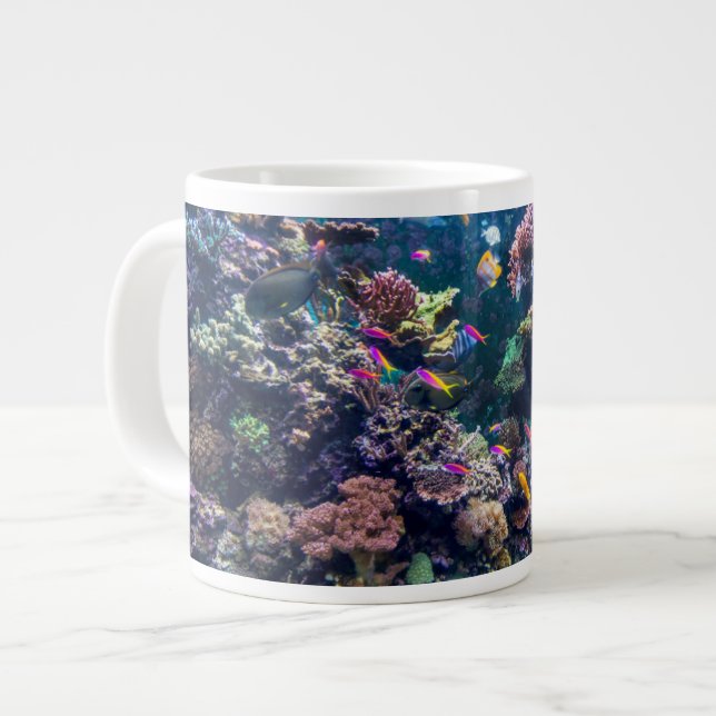 Caneca De Café Grande Praias Tropicais | Coral submarino (Frente Esquerda)