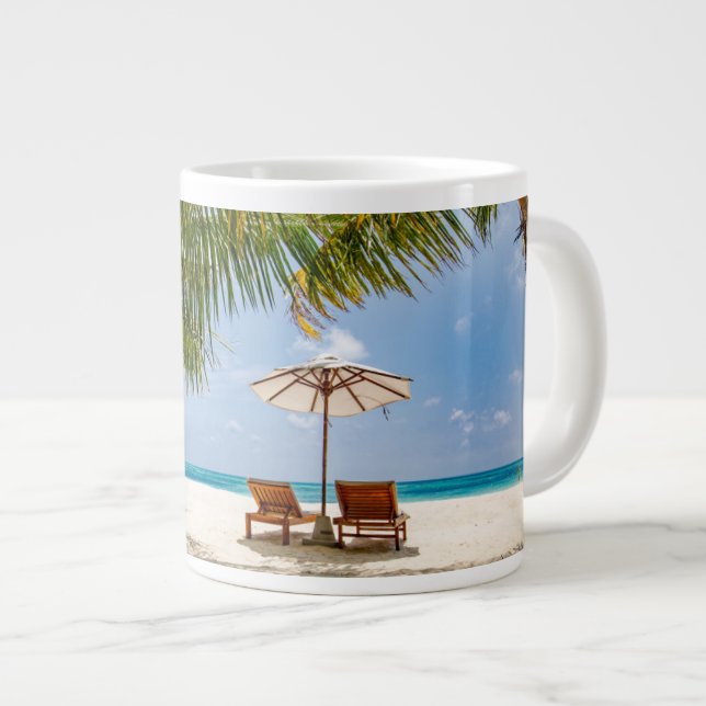 Caneca De Café Grande Praias Tropicais | Praia República Dominicana (Frente Esquerda)