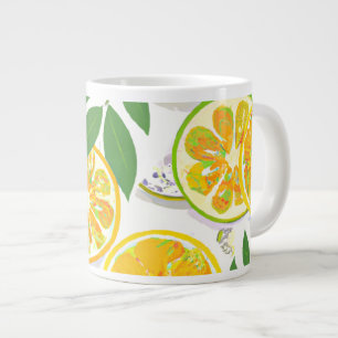 Caneca De Café Grande Prato de Papel - Fatias de Citrino Boho