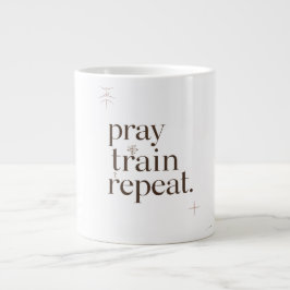 Caneca De Café Grande Pray Train Repeat Mug – Christian Fitness Motivati