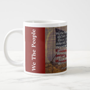 Caneca De Café Grande Preâmbulo da Constituição dos EUA sobre o pano