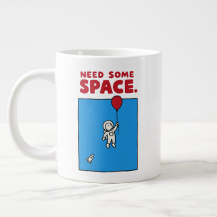 Caneca De Café Grande Precisa de Espaço Balão de Astronauta Engraçado Pi