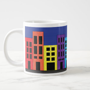 Caneca De Café Grande Prédios Brilhantes Lâmpadas de Café