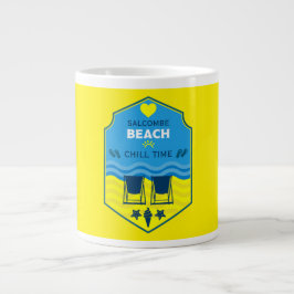 Caneca De Café Grande Presente britânico na praia