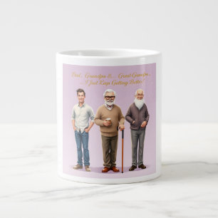 Caneca De Café Grande Presente de 3 Gerações de Pai para Bisavô Arte Fam