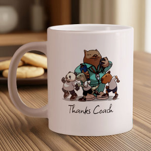 Caneca De Café Grande Presente de agradecimento ao treinador Wombat Arte