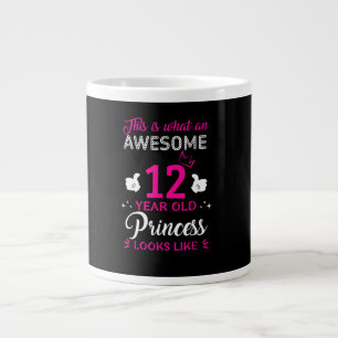 Caneca De Café Grande Presente de aniversário de 12 anos para a princesa