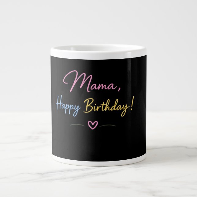 Caneca De Café Grande Presente de Aniversário Minimal Mama (Frente)