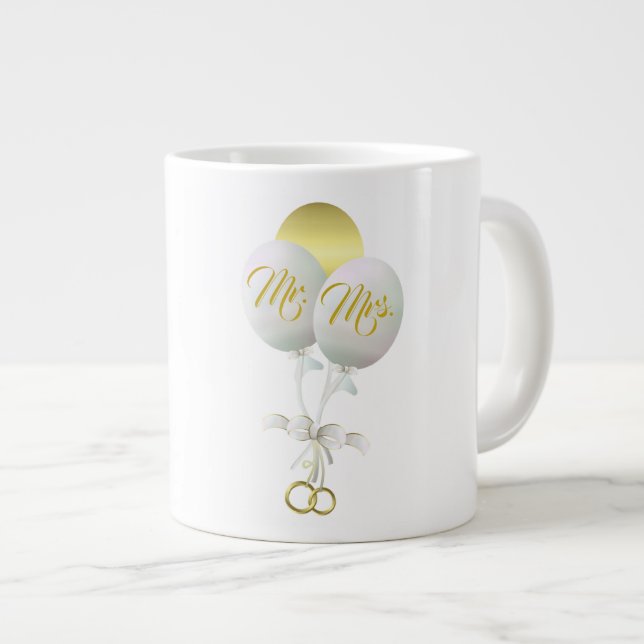 Caneca De Café Grande Presente de Casamento - Jumbo Mug (Frente Esquerda)