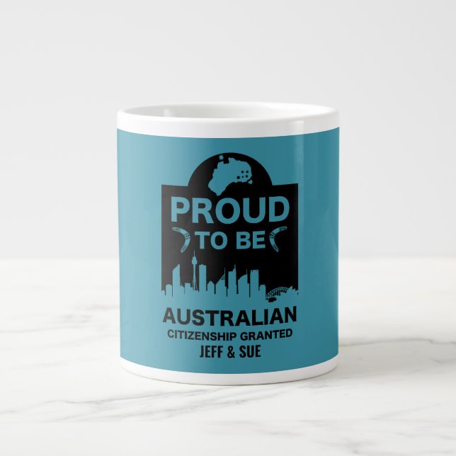 Caneca De Café Grande Presente de cidadania australiana (Frente)