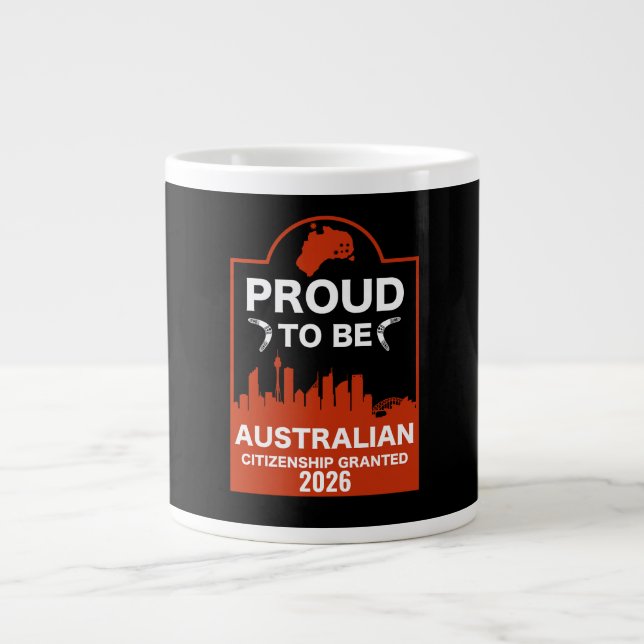 Caneca De Café Grande Presente de cidadania australiana (Frente)